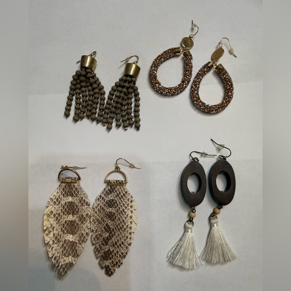 Four Pairs of Shepherd Hook Earrings